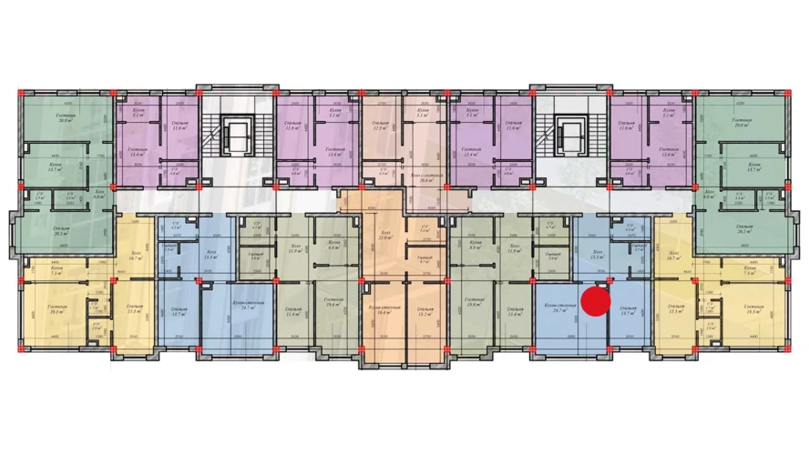 1-комнатная квартира 61.4 м²  3/3 этаж