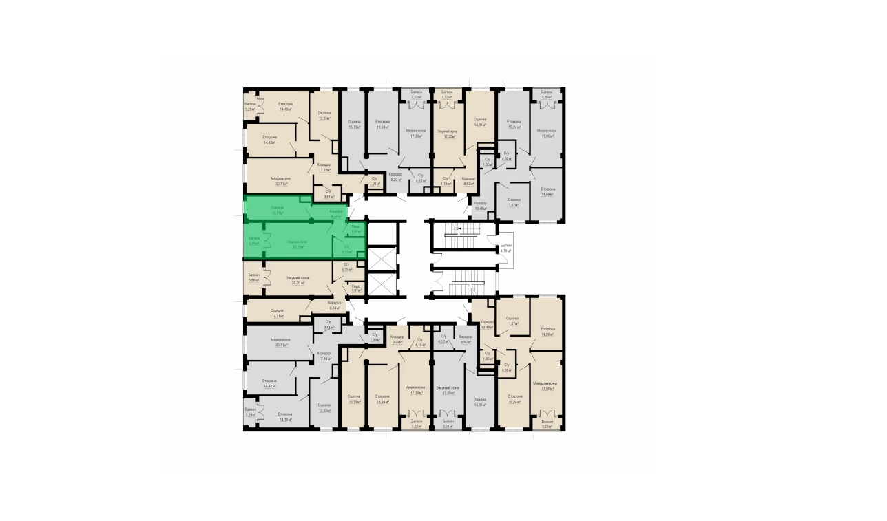 1-комнатная квартира 53 м²  4/4 этаж