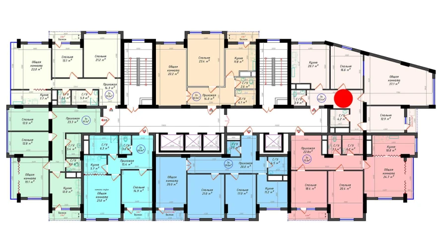 3-комнатная квартира 112.4 м²  6/6 этаж