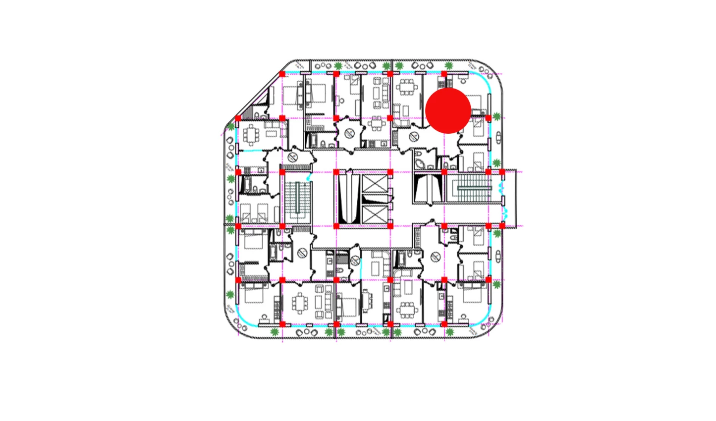 4-xonali xonadon 83.3 m²  21/21 qavat