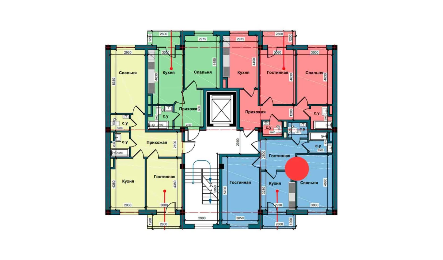 2-комнатная квартира 61.2 м²  3/3 этаж