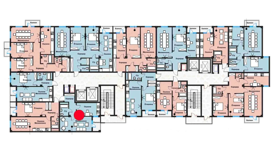 1-комнатная квартира 45.66 м²  3/3 этаж