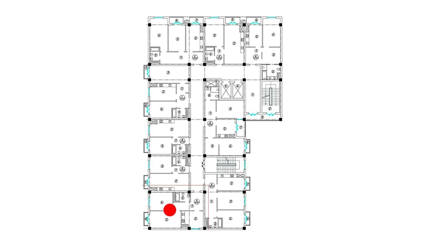 3-xonali xonadon 60.9 m²  5/5 qavat