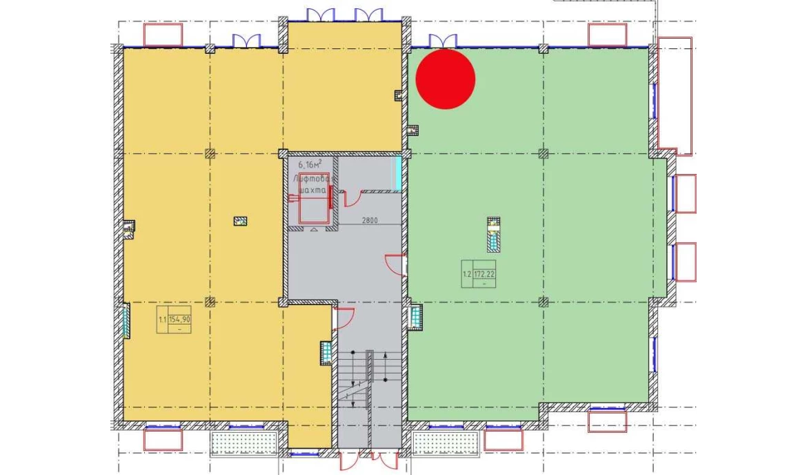 1-комнатная квартира 172.22 м²  1/1 этаж