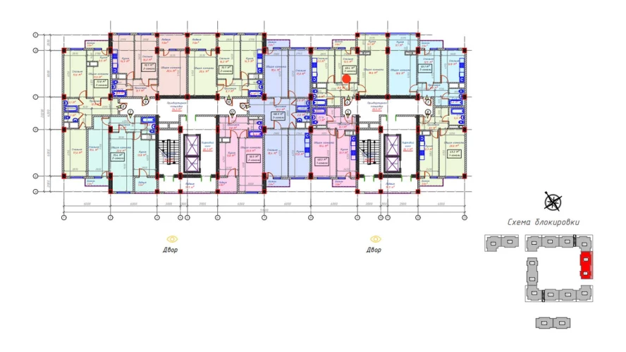 3-xonali xonadon 68.4 m²  16/16 qavat