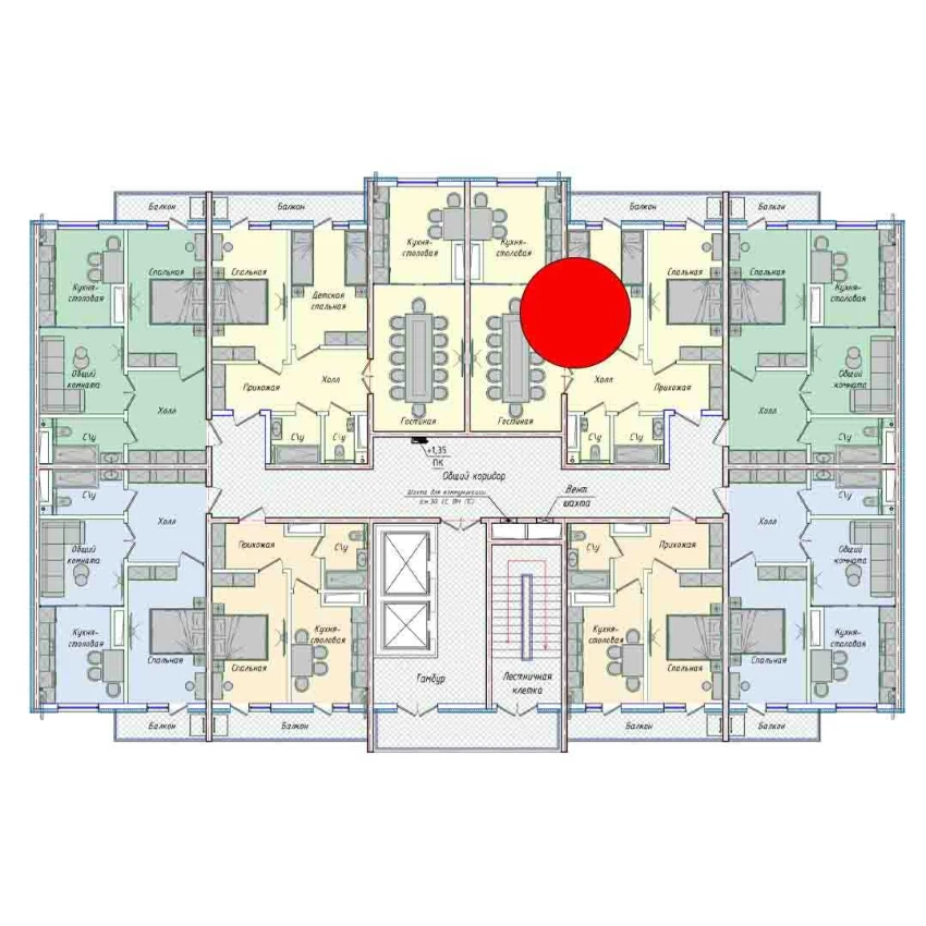 3-комнатная квартира 74.14 м²  16/16 этаж