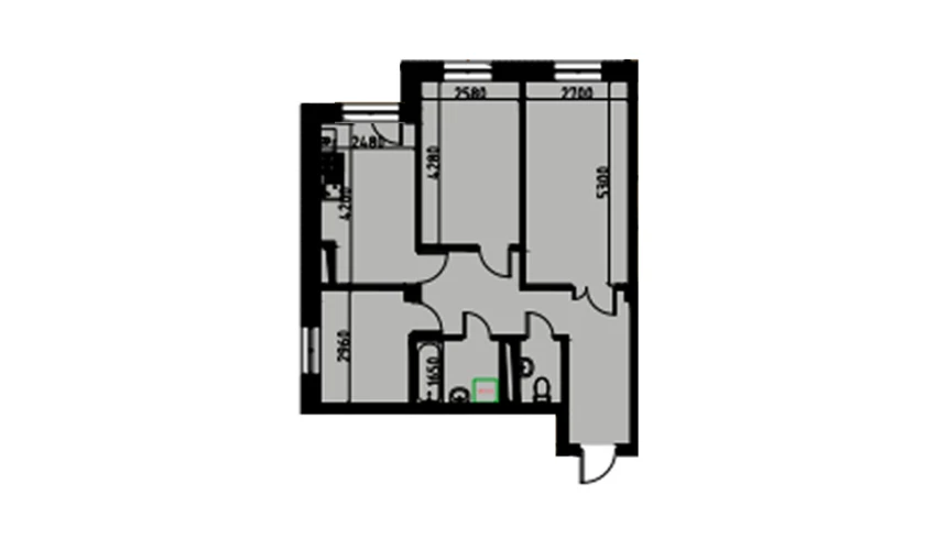 2-комнатная квартира 59.05 м²  2/2 этаж