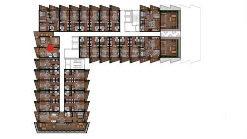 3-комнатная квартира 56.4 м²  3/7 этаж | Жилой комплекс TUSHLAR VODIYSI