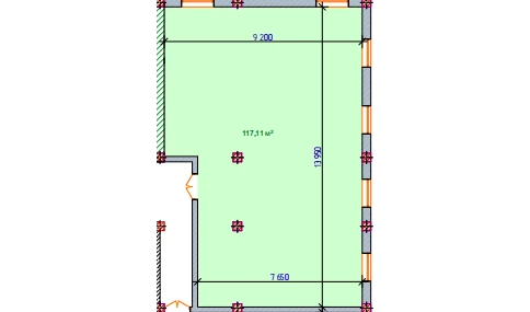 1-xonali xonadon 117.11 m²  0/0 qavat