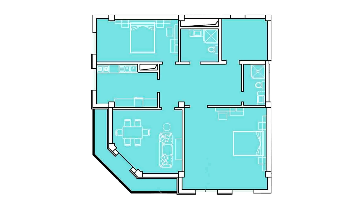 5-комнатная квартира 124.88 м²  2/2 этаж