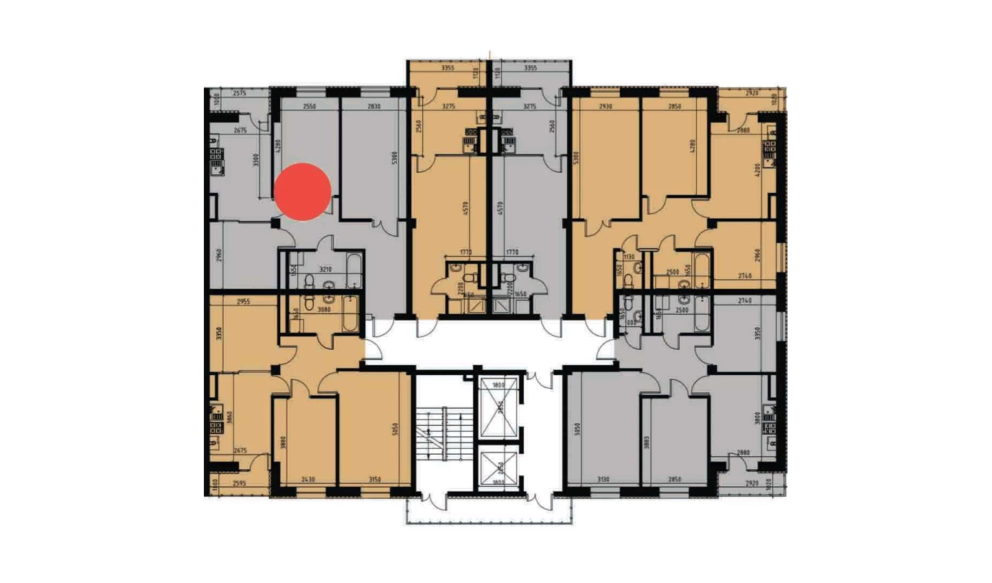 2-комнатная квартира 66.09 м²  1/1 этаж