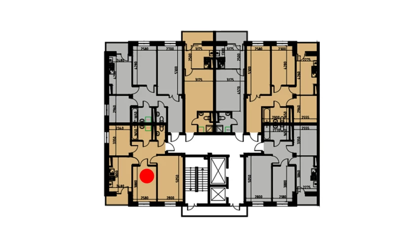 2-комнатная квартира 53.27 м²  3/3 этаж