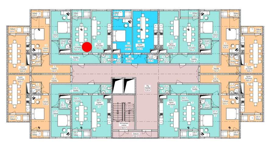 3-xonali xonadon 68.71 m²  11/11 qavat