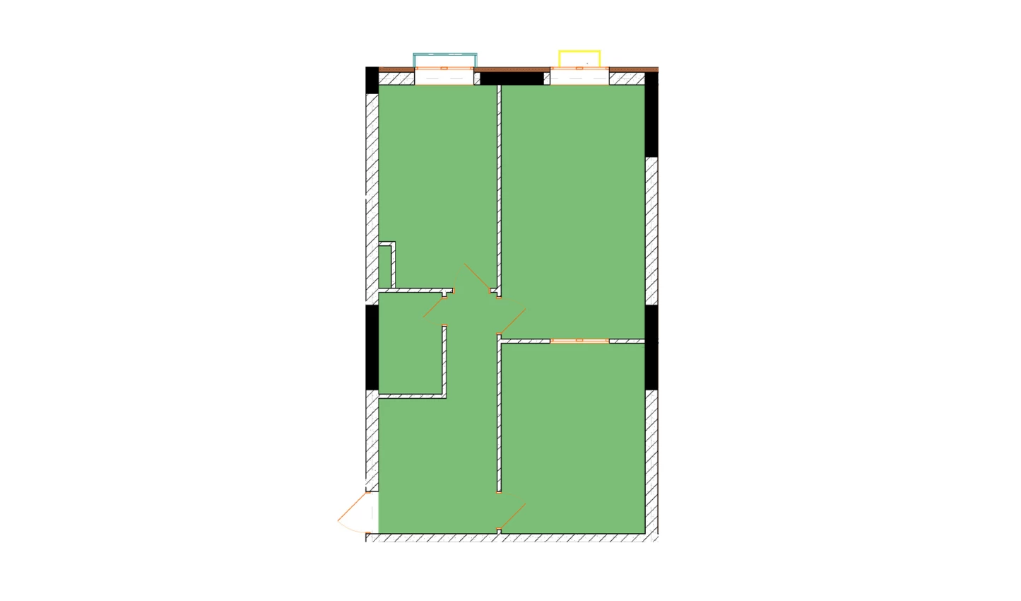 2-xonali xonadon 66.3 m²  11/11 qavat