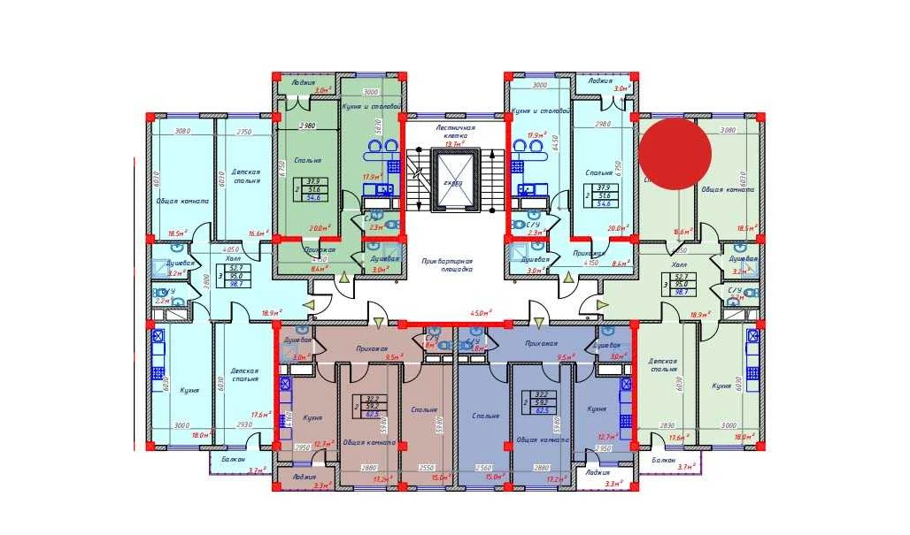 3-комнатная квартира 98.7 м²  8/8 этаж