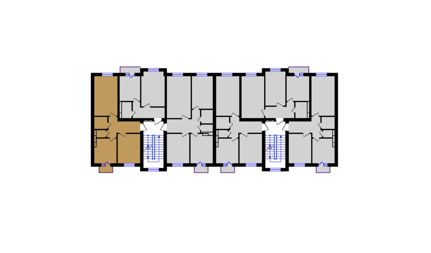 2-комнатная квартира 57.26 м²  2/2 этаж