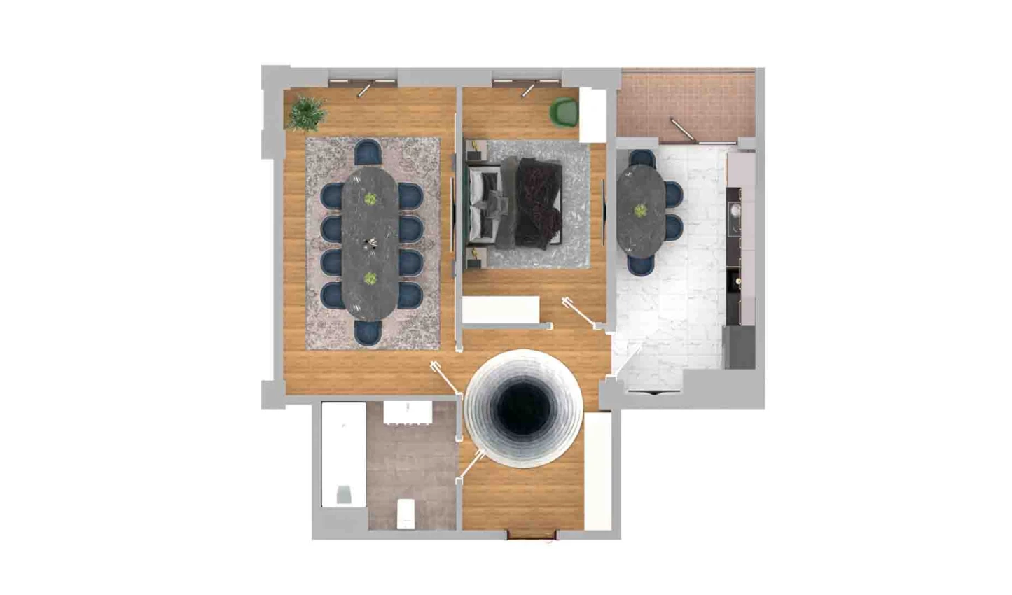 2-комнатная квартира 66.54 м²  7/7 этаж