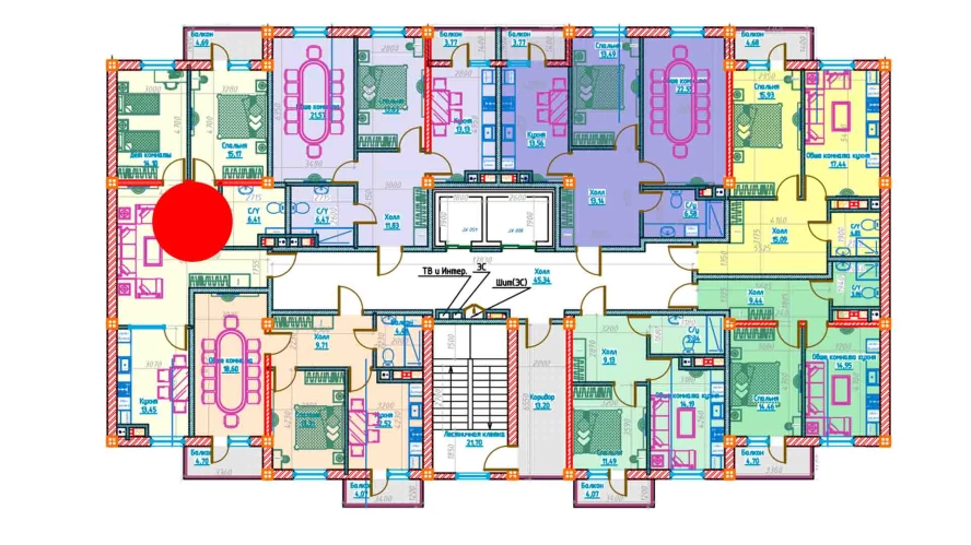 3-комнатная квартира 76.62 м²  9/9 этаж