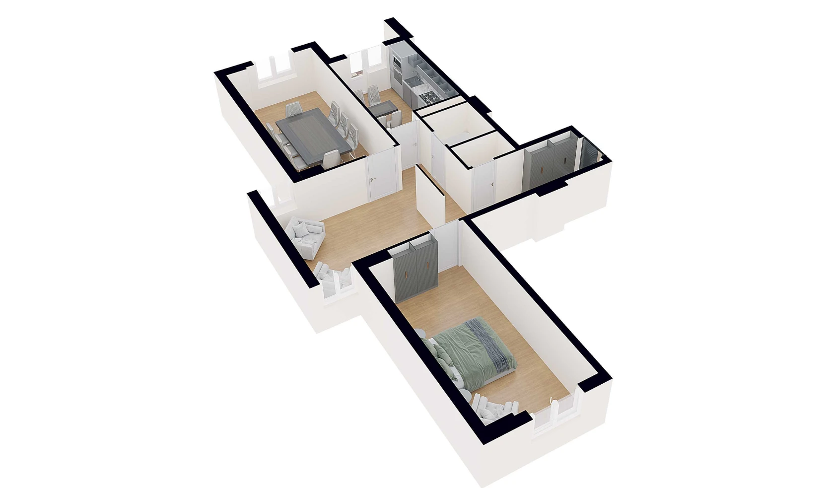 3-xonali xonadon 82.9 m²  4/4 qavat