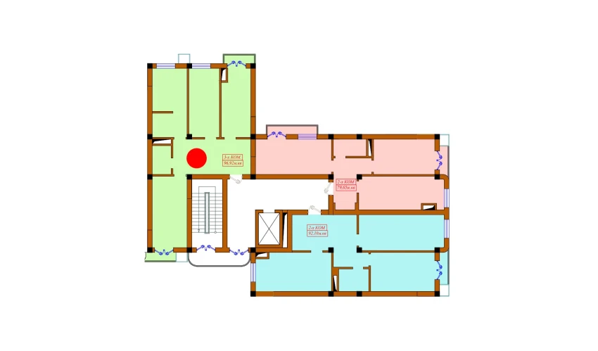 3-xonali xonadon 96.92 m²  9/10 qavat | Aviasozlar Plaza Turar-joy majmuasi