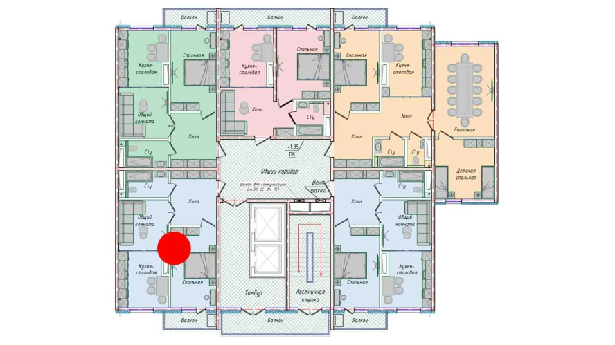 2-комнатная квартира 50.85 м²  1/1 этаж