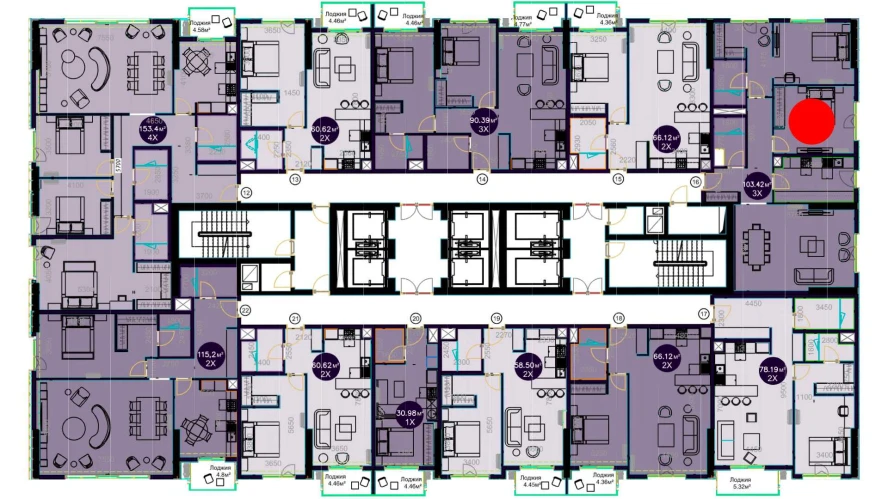 3-комнатная квартира 103.42 м²  11/11 этаж