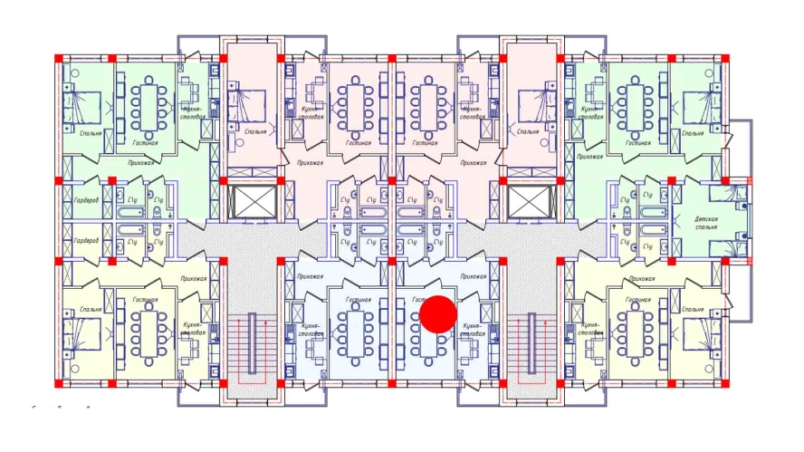 1-xonali xonadon 39.4 m²  6/6 qavat