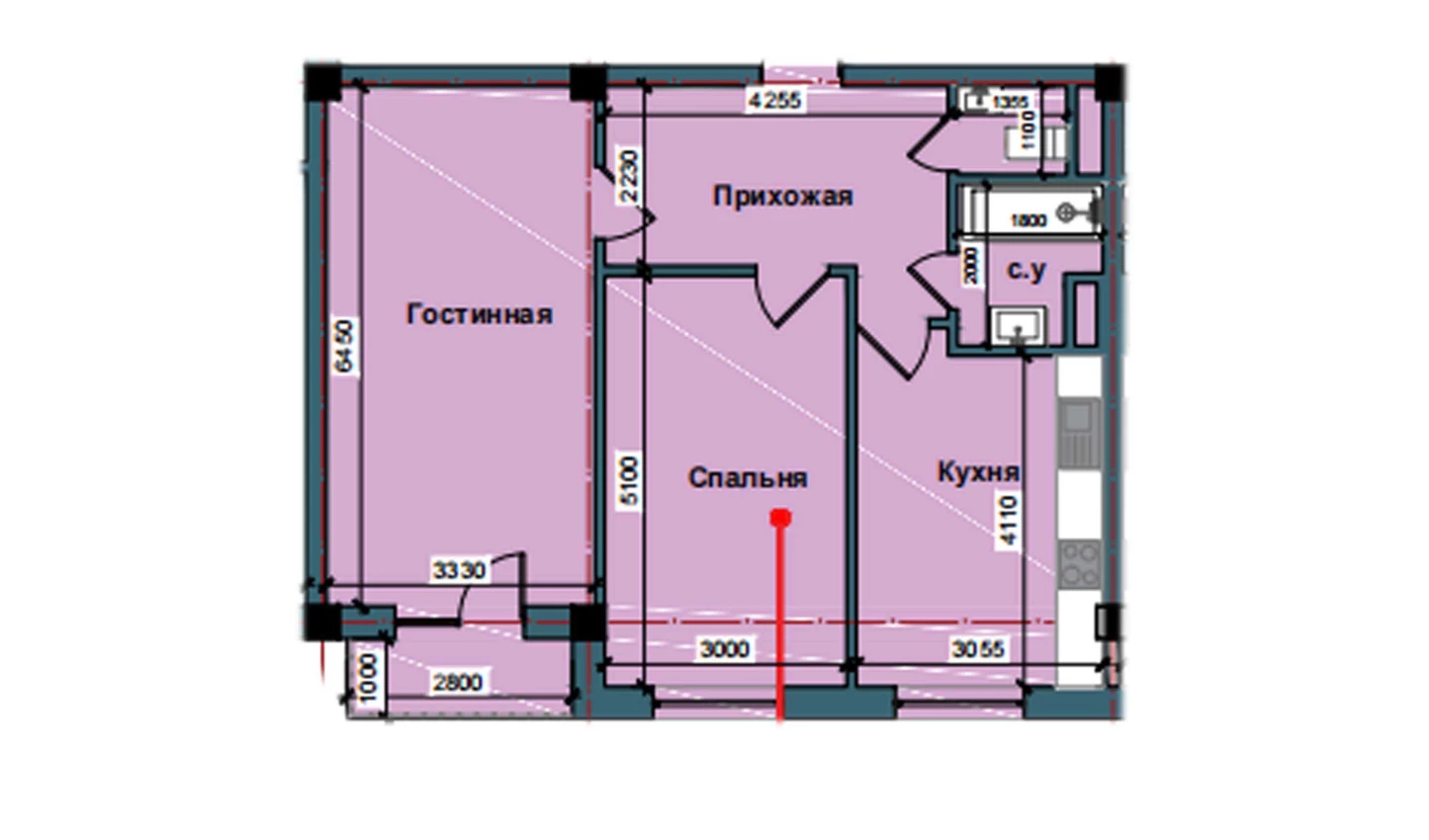 2-комнатная квартира 70.9 м²  10/10 этаж