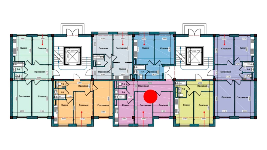 2-xonali xonadon 59.2 m²  1/1 qavat