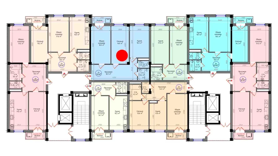 2-комнатная квартира 76 м²  12/12 этаж