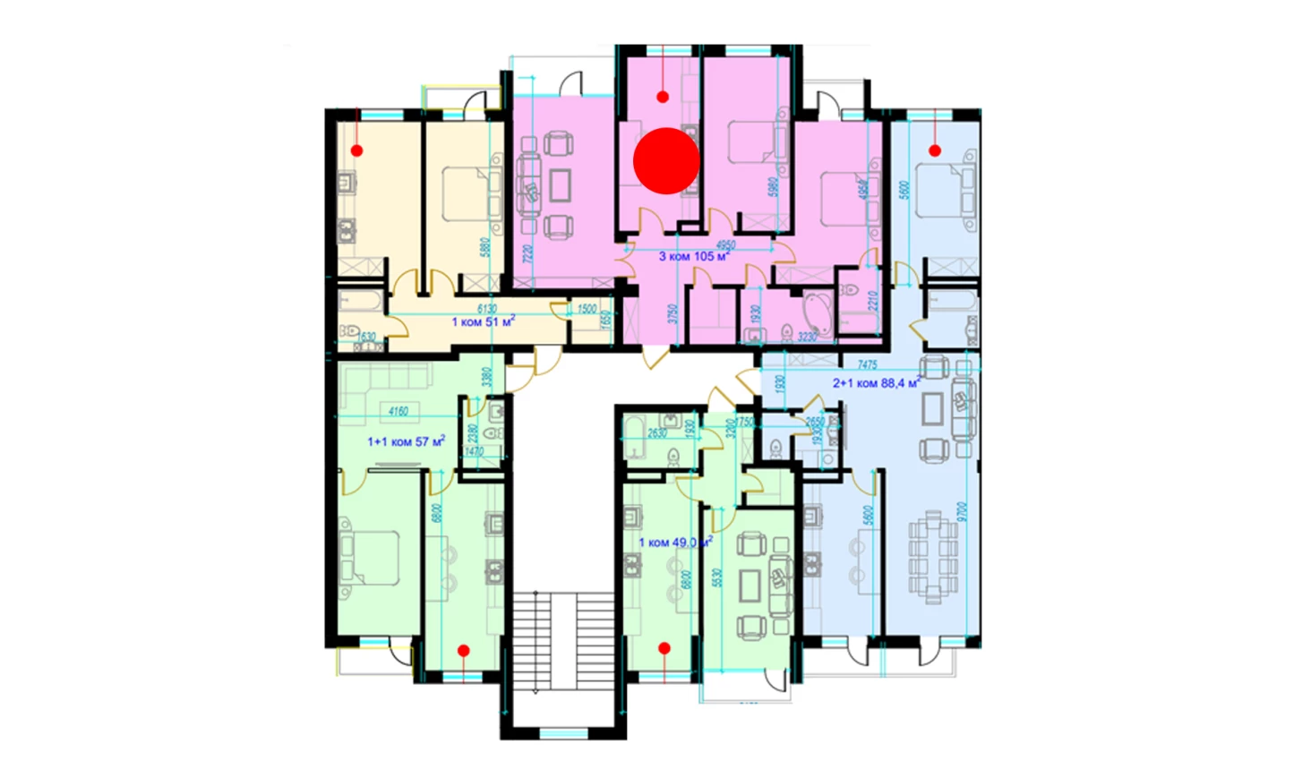 3-комнатная квартира 111.1 м²  2/2 этаж