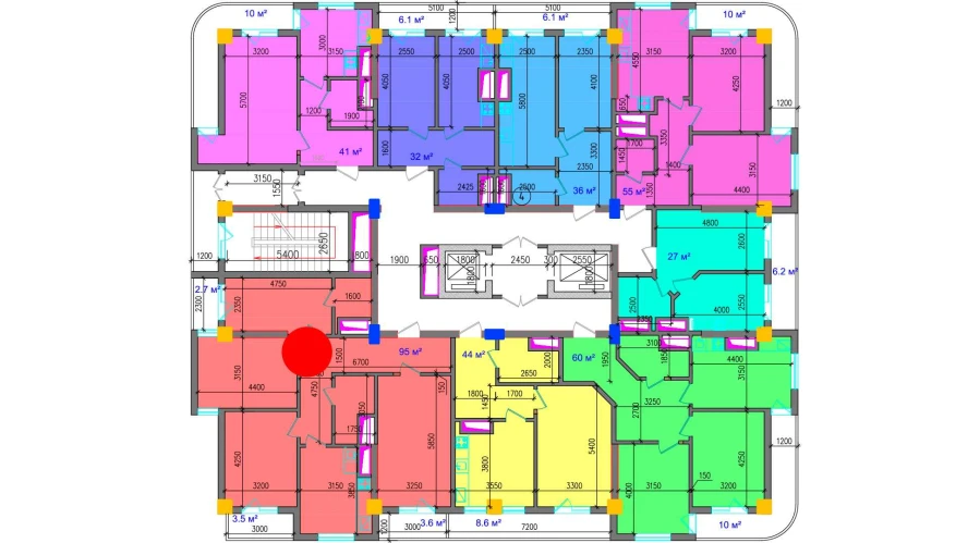 4-комнатная квартира 104.8 м²  3/3 этаж