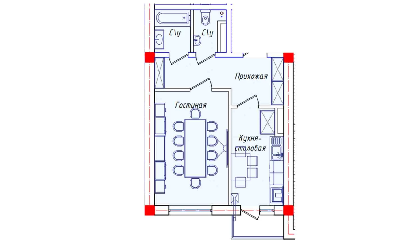 1-xonali xonadon 39.4 m²  3/3 qavat