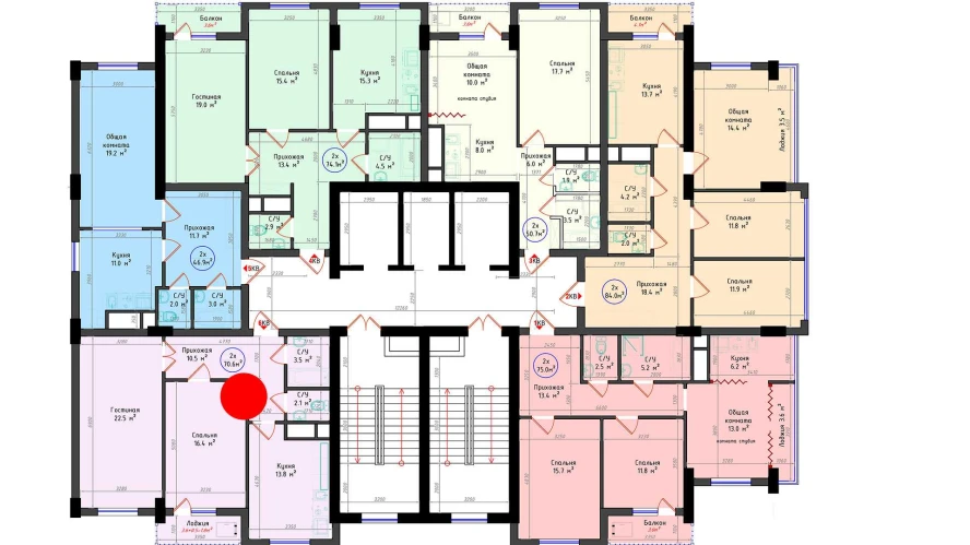 2-комнатная квартира 70.6 м²  3/3 этаж