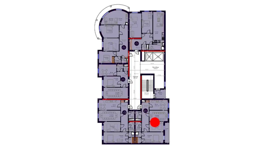 3-xonali xonadon 90.7 m²  8/8 qavat