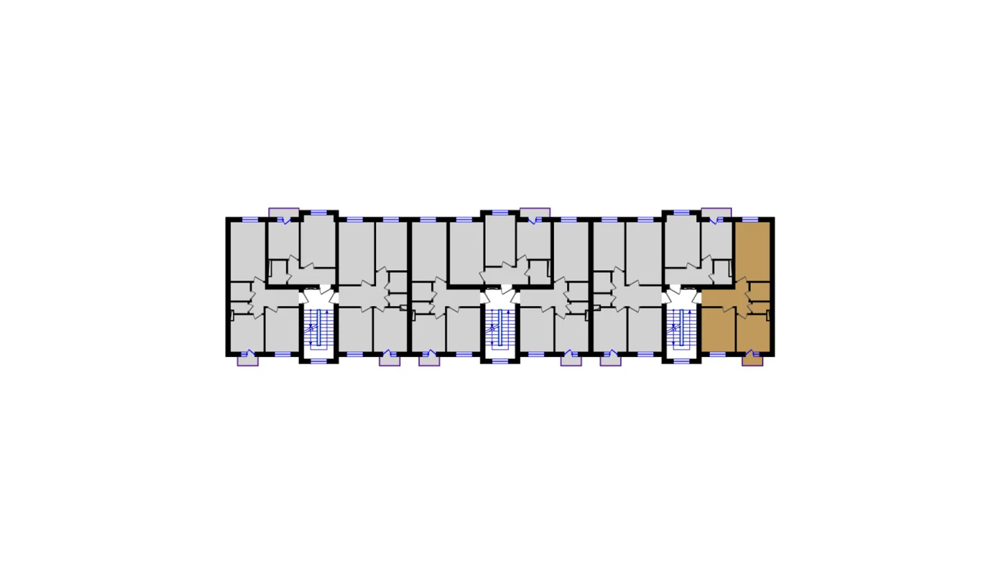 2-комнатная квартира 57.26 м²  4/4 этаж