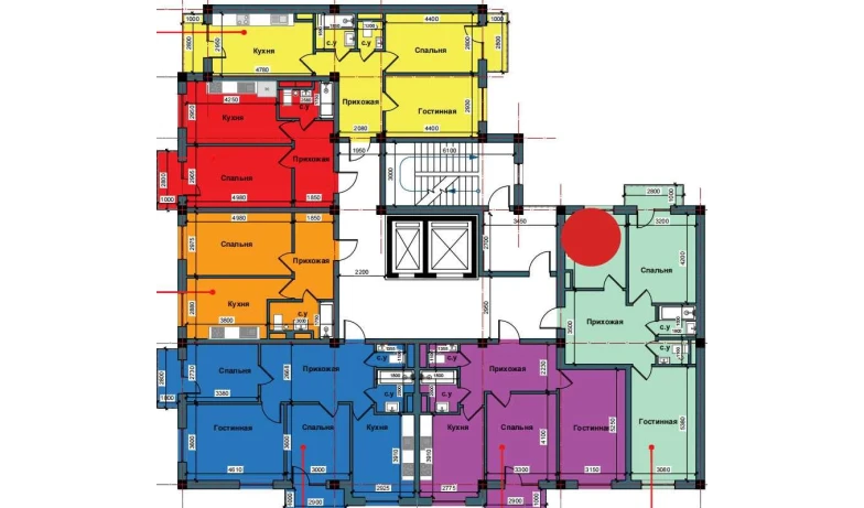 2-комнатная квартира 63.7 м²  7/10 этаж | Жилой комплекс NUR BARAKA