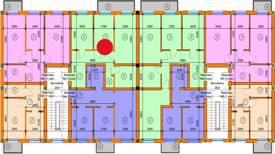 3-комнатная квартира 64.61 м²  3/3 этаж