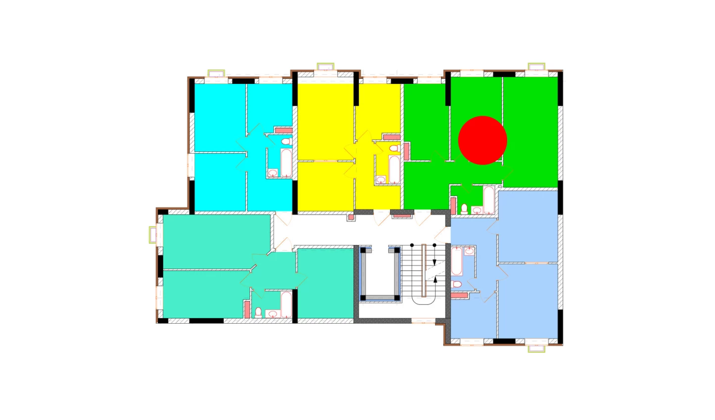 2-комнатная квартира 65.4 м²  1/1 этаж