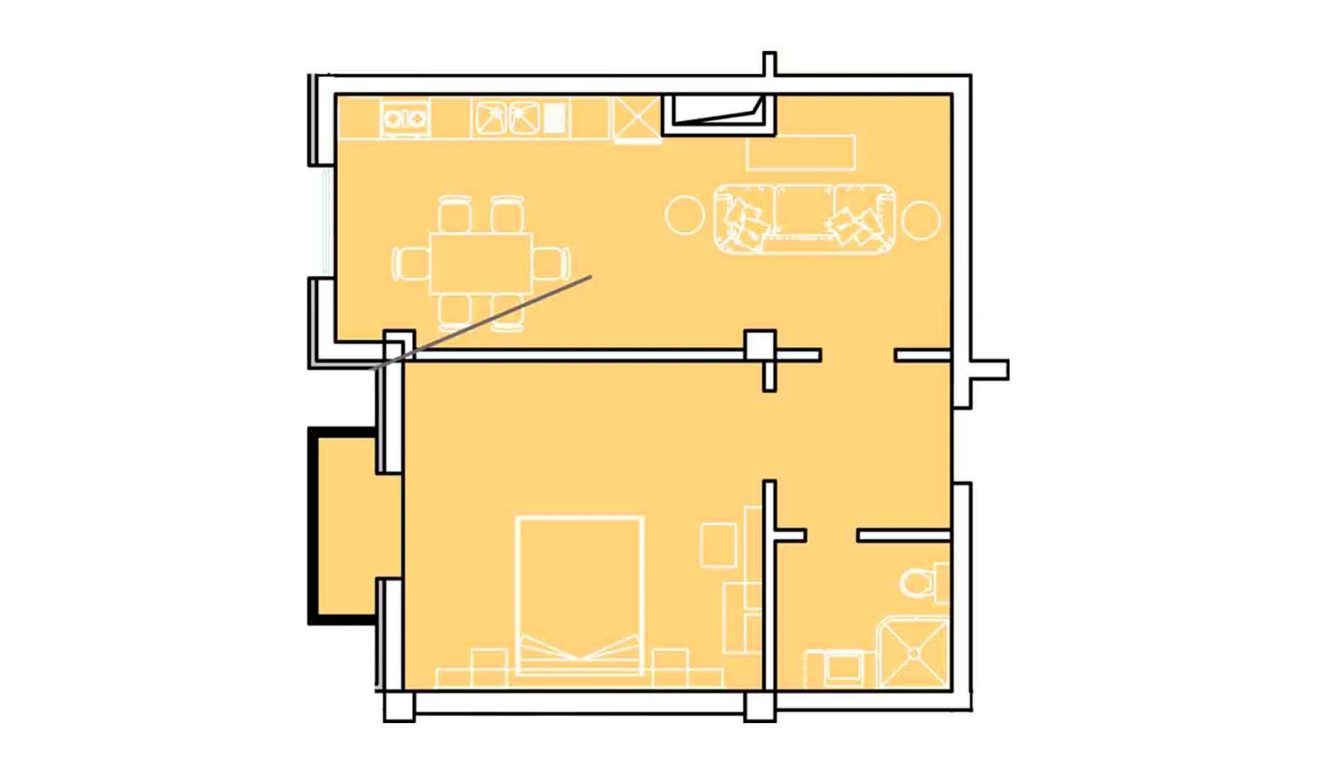 3-комнатная квартира 63.38 м²  4/4 этаж