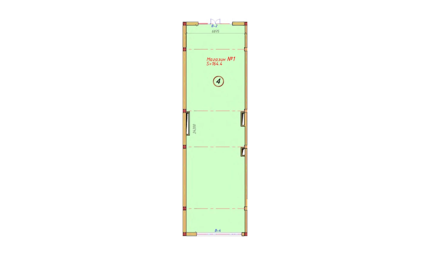 1-комнатная квартира 162.3 м²  1/1 этаж