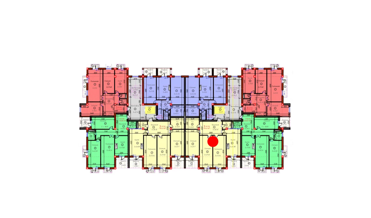 3-комнатная квартира 161 м²  6/6 этаж