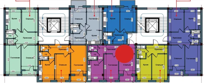 2-xonali xonadon 61.9 m²  4/9 qavat | NUR BARAKA Turar-joy majmuasi