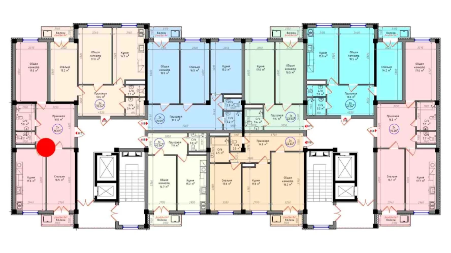 2-комнатная квартира 76.5 м²  3/3 этаж