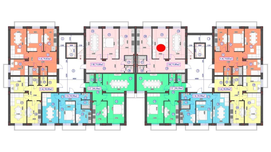 2-комнатная квартира 73.8 м²  0/0 этаж