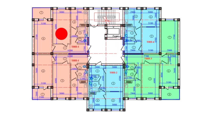 2-xonali xonadon 77.6 m²  5/5 qavat