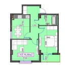 2-комн. квартира 54.68 м²  5/7 этаж | Жилой комплекс O'ZBEGIM