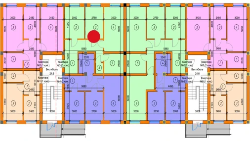 2-комнатная квартира 64.61 м²  1/4 этаж | Жилой комплекс SABZAVOT CITY