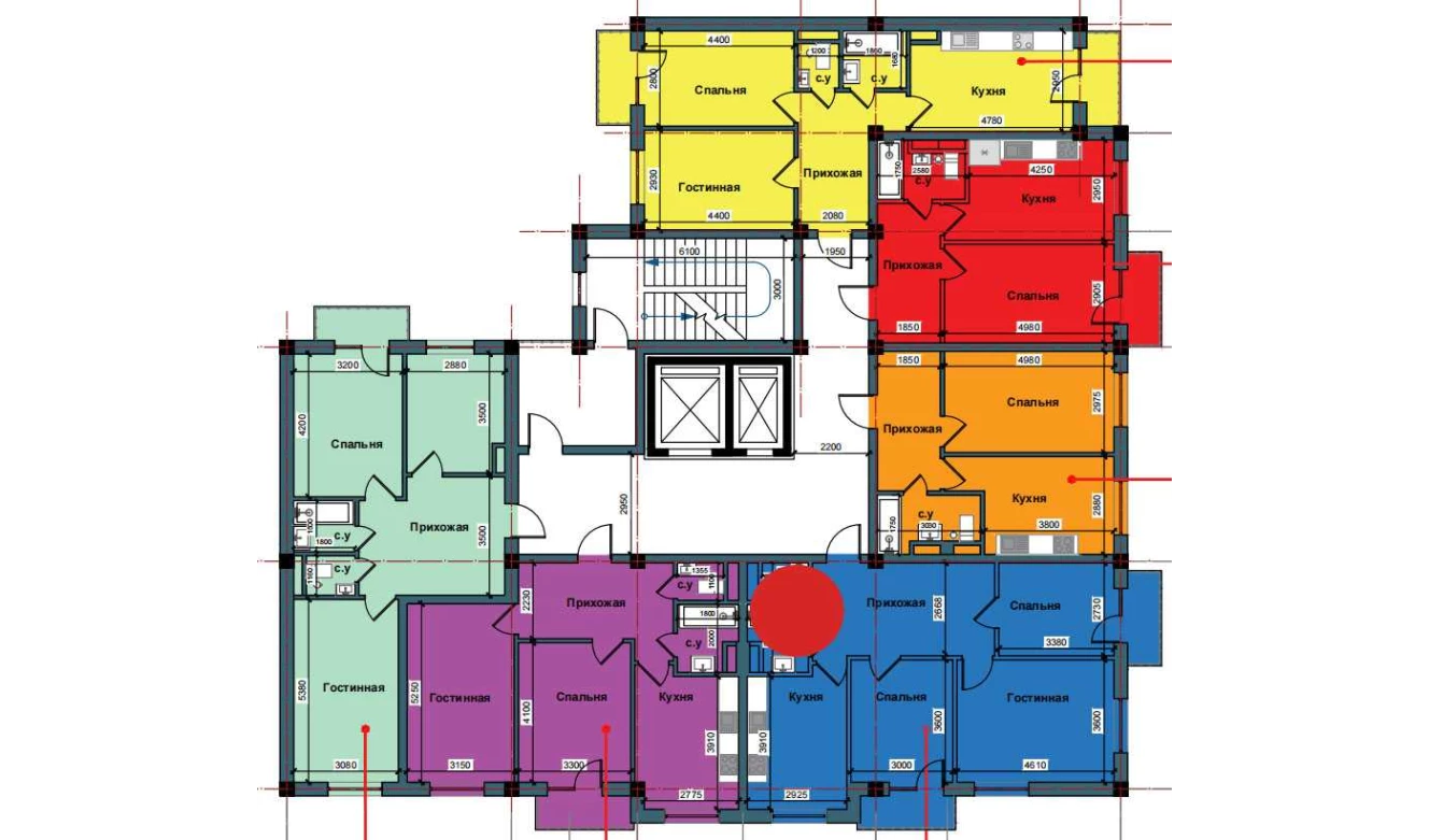 3-xonali xonadon 77.3 m²  5/5 qavat