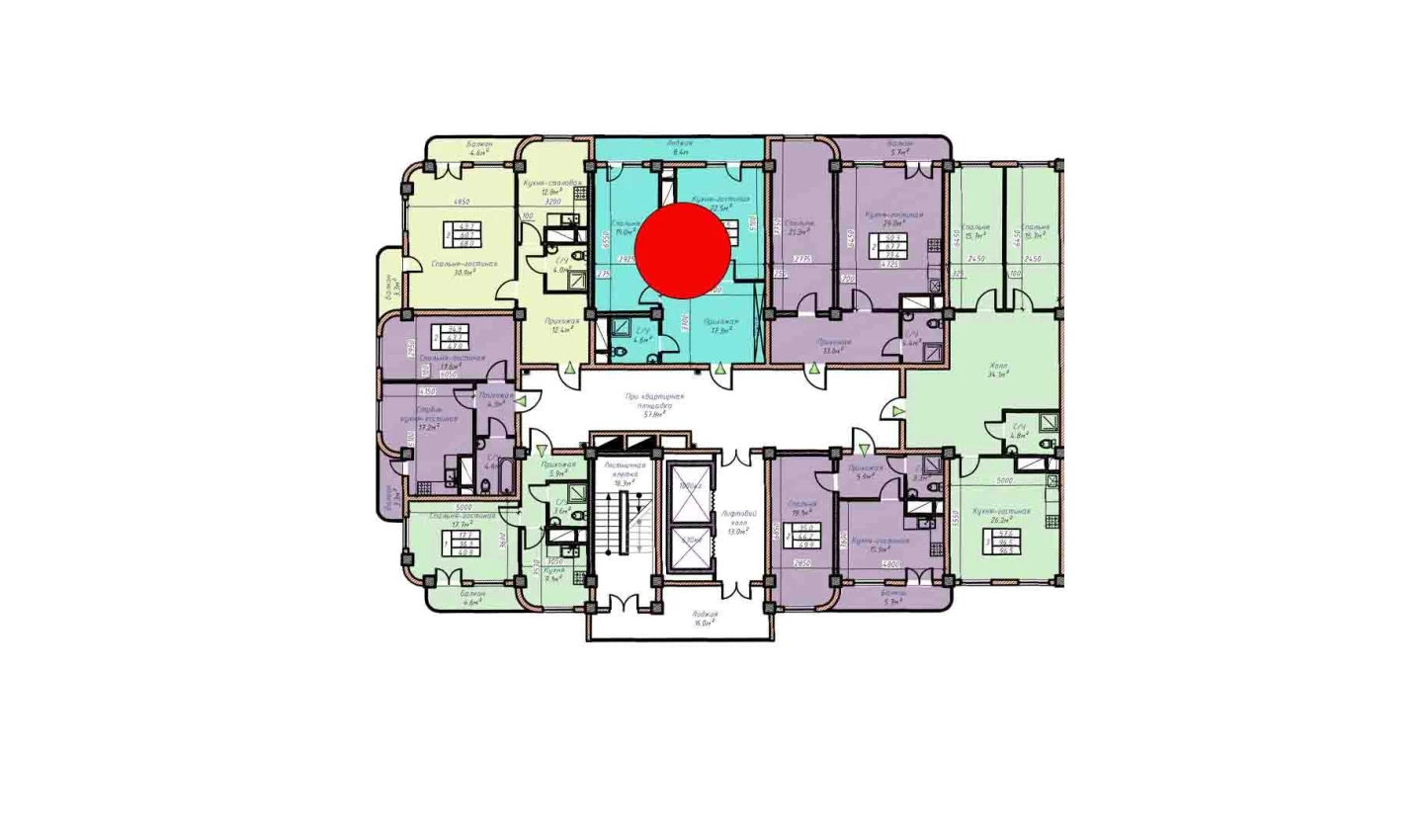 2-xonali xonadon 71.8 m²  11/11 qavat